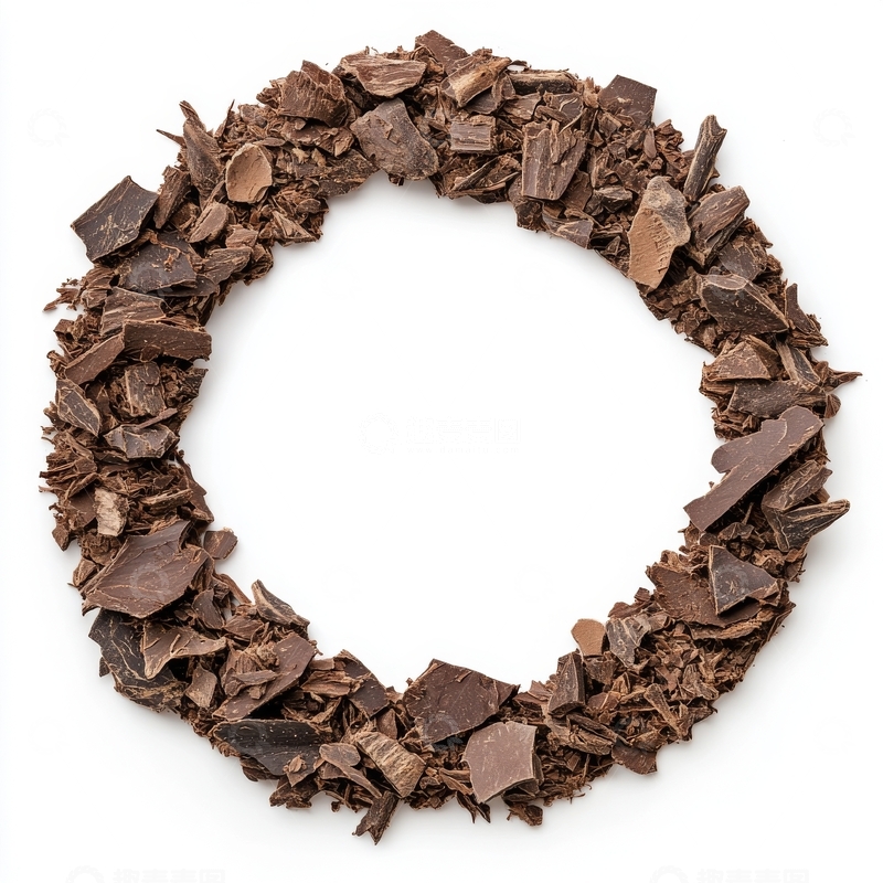 高清大图下载【趣麦麦图】巧克力碎片围成的圆形图案