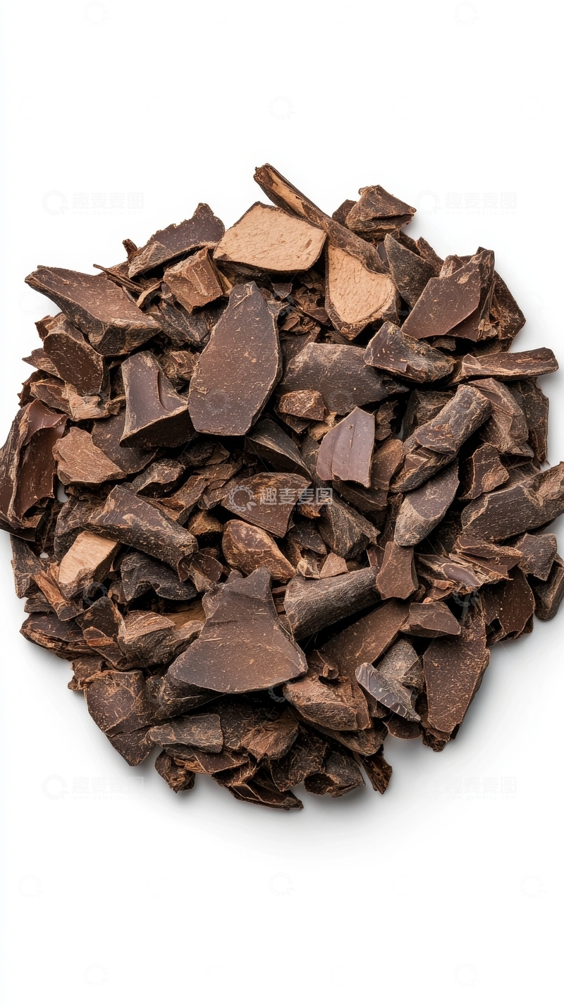 高清大图下载【趣麦麦图】巧克力碎片堆叠特写