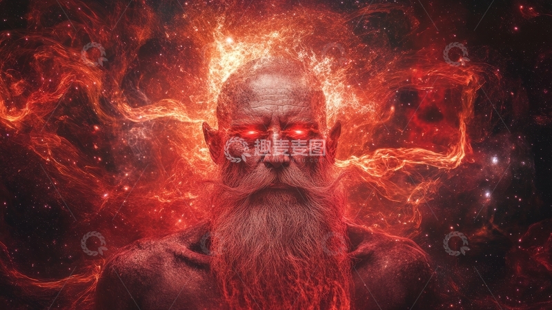 神秘老人与火焰光环