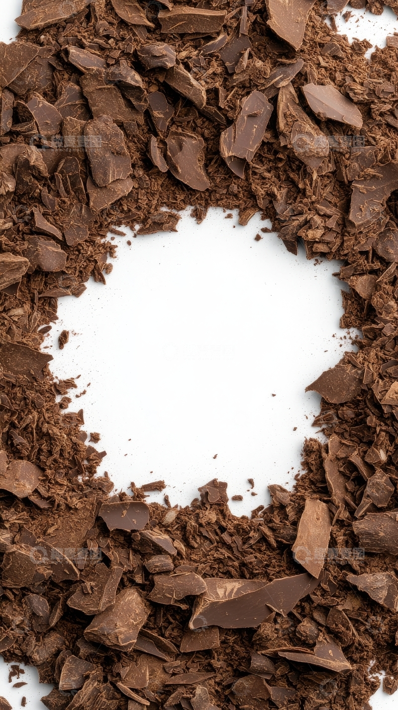 高清大图下载【趣麦麦图】巧克力碎片环绕的白色中心