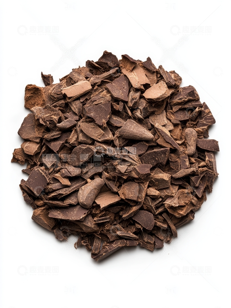 高清大图下载【趣麦麦图】巧克力碎片堆叠特写