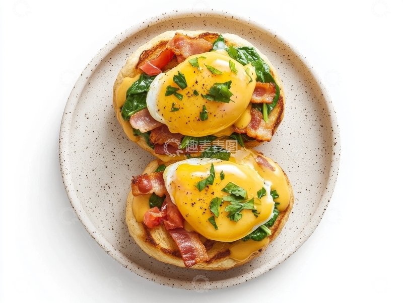 高清大图下载【趣麦麦图】班尼迪克蛋配英式松饼