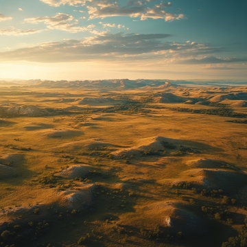 日落时分的广阔草原