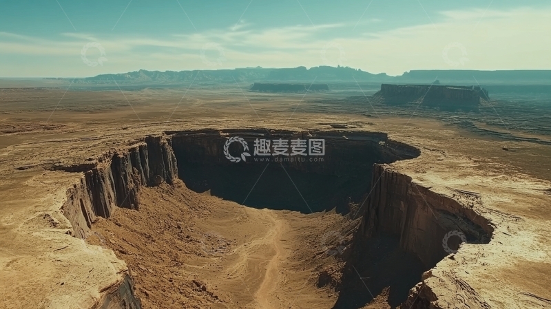 高清大图下载【趣麦麦图】沙漠中的巨大环形峡谷