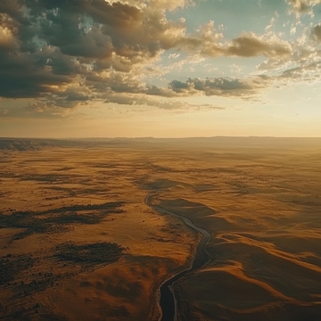 日落时分的广袤平原