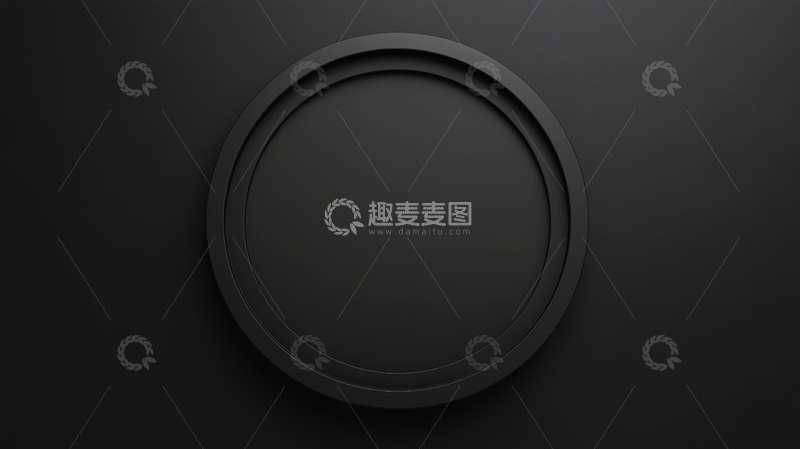 高清大图下载【趣麦麦图】黑色圆形框架在深色背景上的极简设计