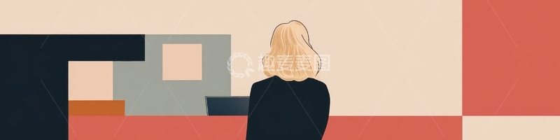 高清大图下载【趣麦麦图】抽象背景前的金发人物