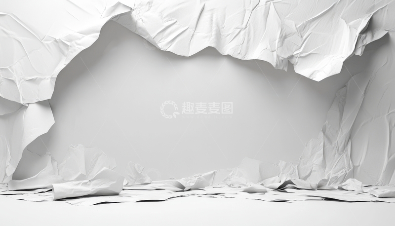 高清大图下载【趣麦麦图】褶皱纸张围成的框架