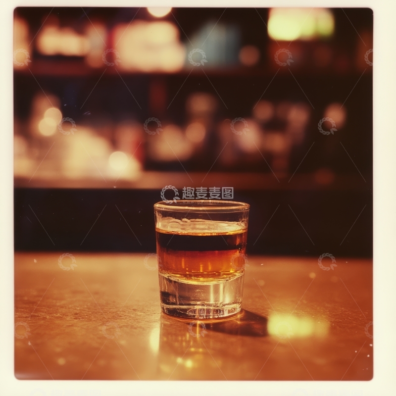 高清大图下载【趣麦麦图】酒吧台上的琥珀色饮品