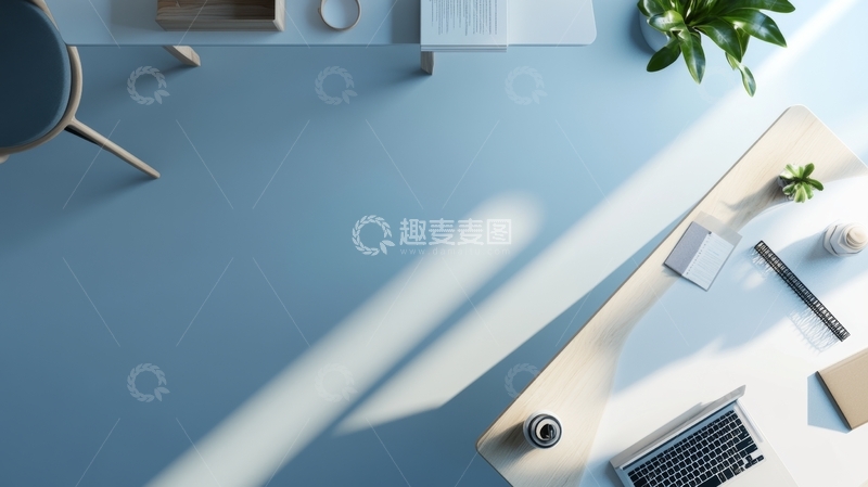 高清大图下载【趣麦麦图】现代办公桌俯视图