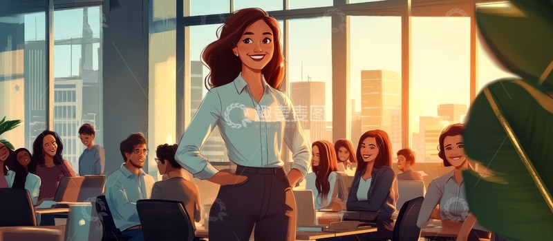 高清大图下载【趣麦麦图】办公室内微笑的女性领导团队