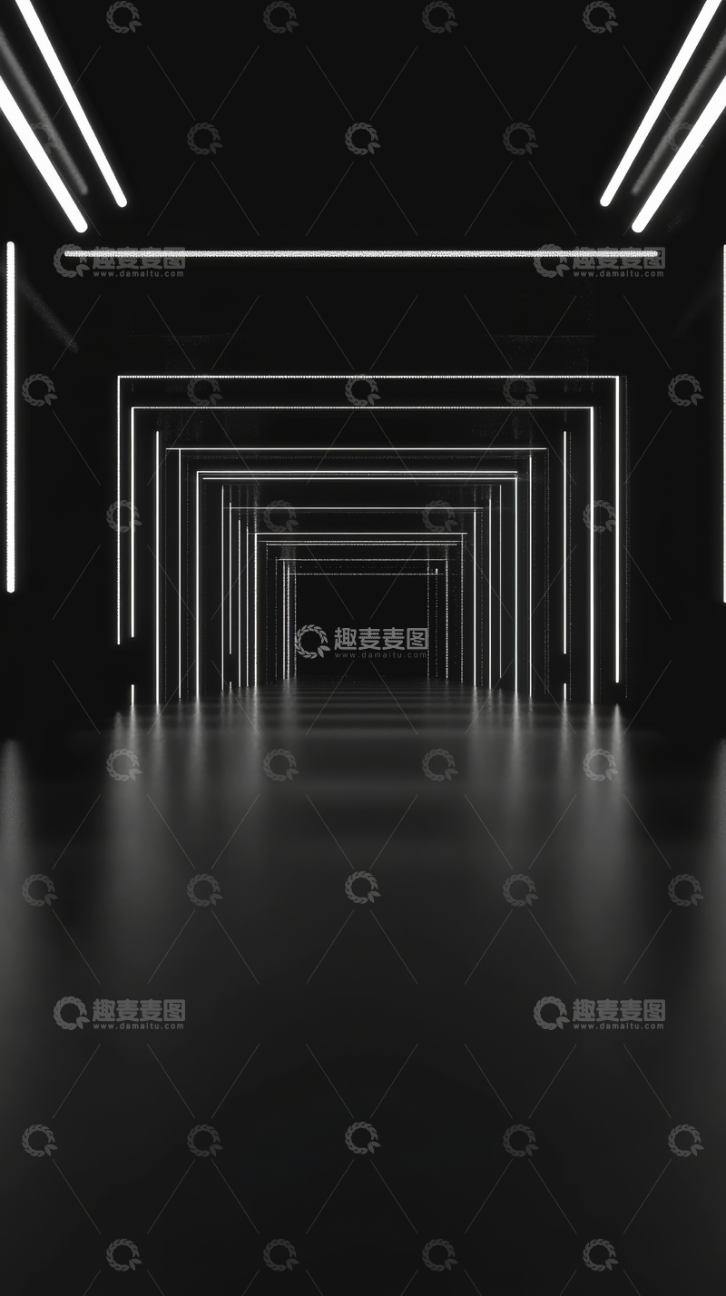 高清大图下载【趣麦麦图】未来感霓虹灯走廊