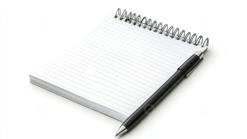 高清大图下载【趣麦麦图】空白笔记本与黑色笔