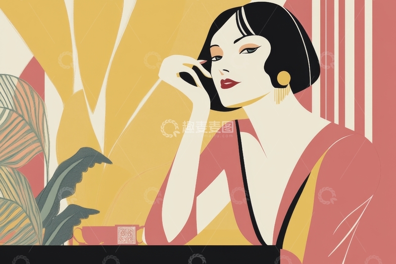 高清大图下载【趣麦麦图】复古风格女性肖像