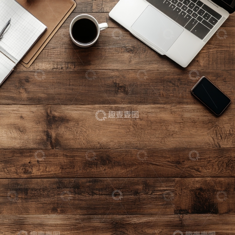高清大图下载【趣麦麦图】木质桌面办公用品布局