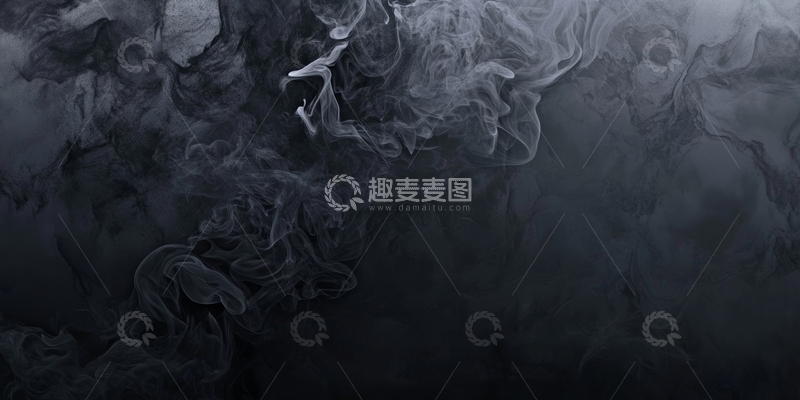 高清大图下载【趣麦麦图】黑色背景上的白色烟雾