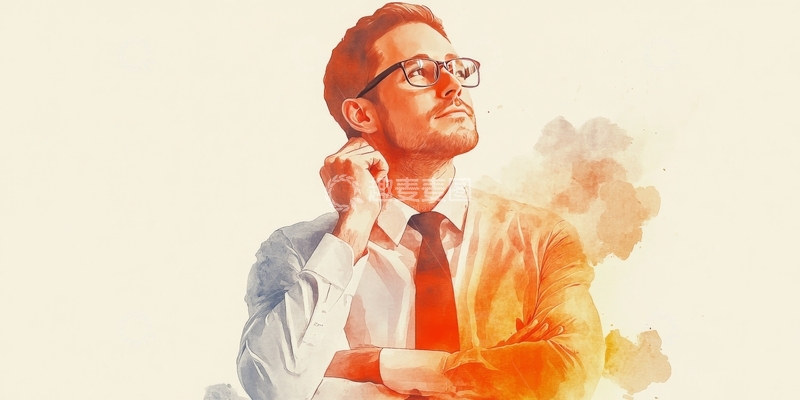 高清大图下载【趣麦麦图】沉思的商务男士