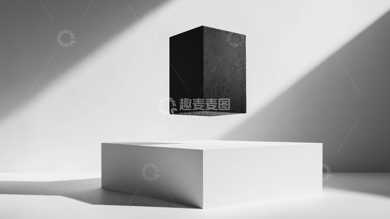 高清大图下载【趣麦麦图】-悬浮立方体与光影效果