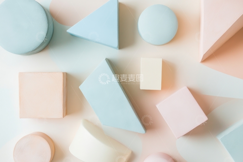高清大图下载【趣麦麦图】柔和色调的几何形状排列