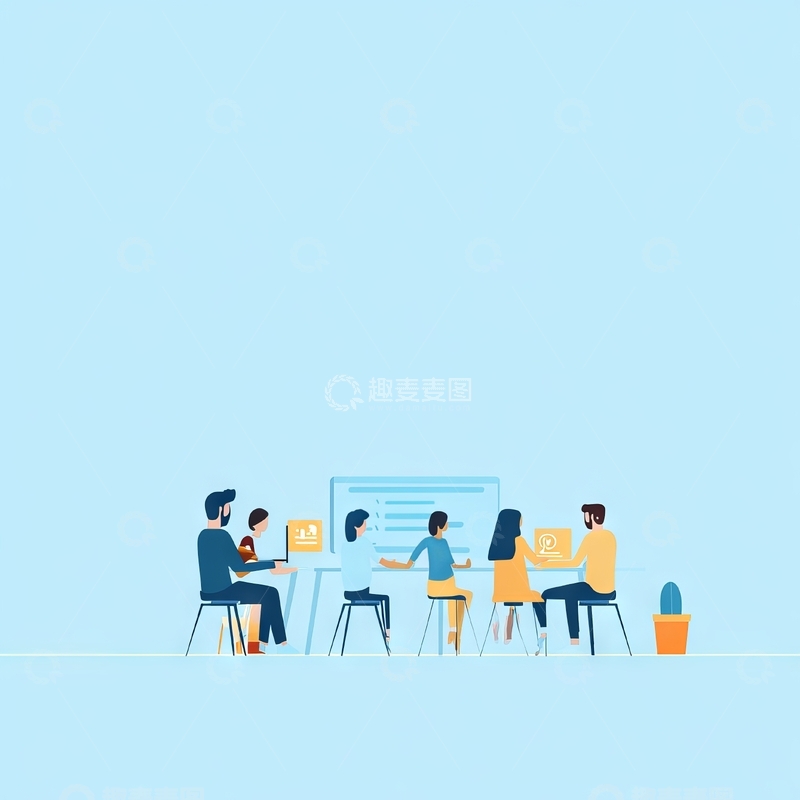 高清大图下载【趣麦麦图】团队协作会议场景