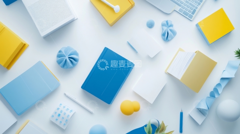 高清大图下载【趣麦麦图】色彩鲜艳的办公桌面布置