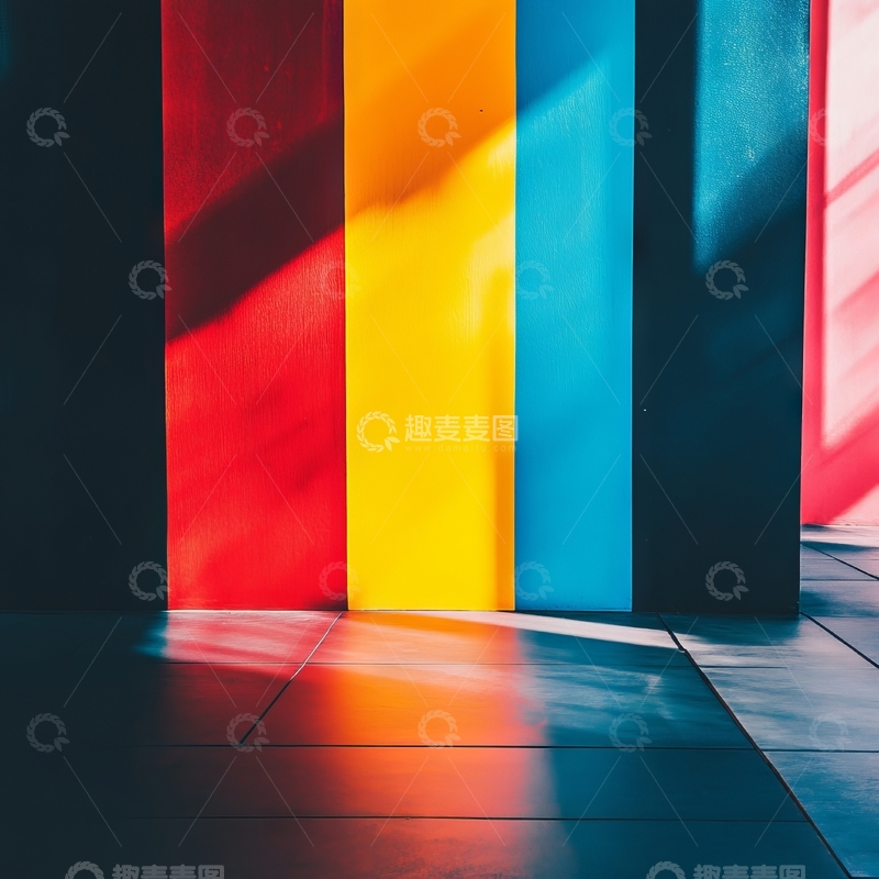 高清大图下载【趣麦麦图】彩色光影下的现代空间