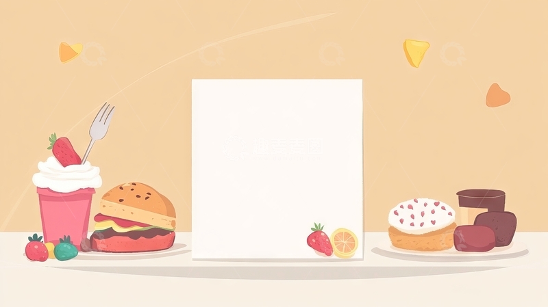 高清大图下载【趣麦麦图】美食背景与空白海报