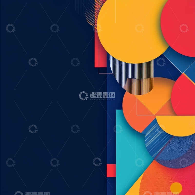 高清大图下载【趣麦麦图】多彩几何图形的抽象背景设计