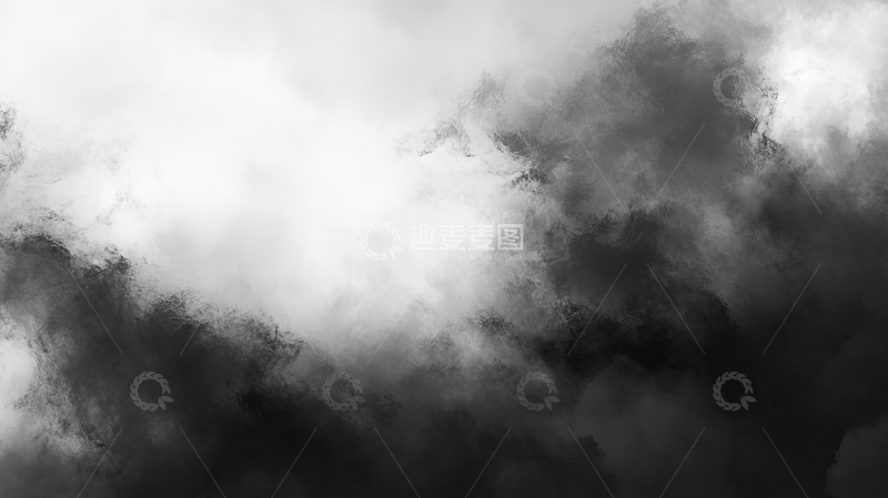 高清大图下载【趣麦麦图】黑白烟雾交织的抽象背景