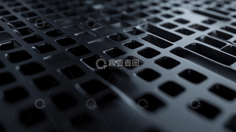 高清大图下载【趣麦麦图】黑色穿孔金属板特写