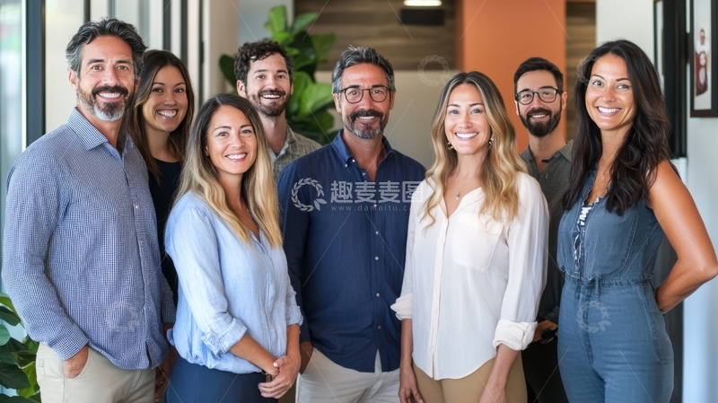 团队成员合影，笑容满面