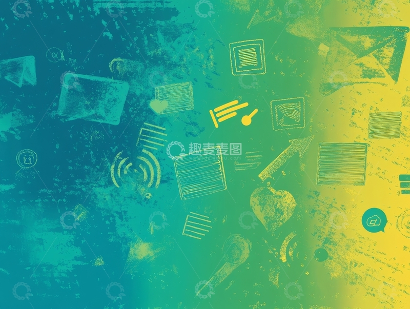 高清大图下载【趣麦麦图】科技元素与符号的抽象背景