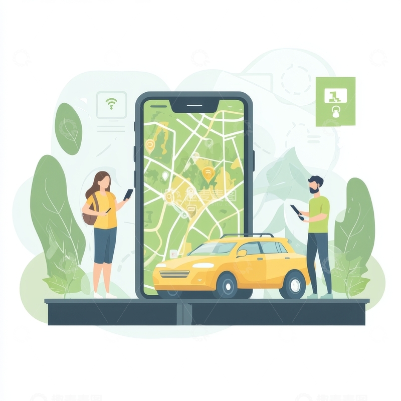 高清大图下载【趣麦麦图】智能手机导航与共享出行