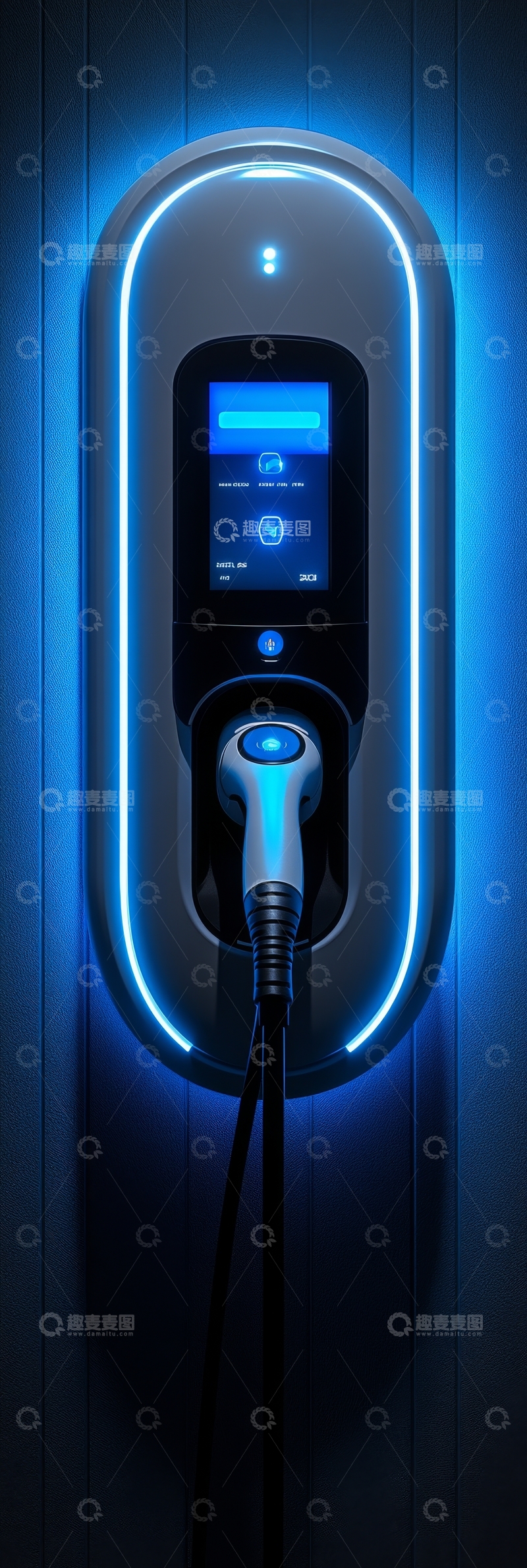 高清大图下载【趣麦麦图】智能电动汽车充电站