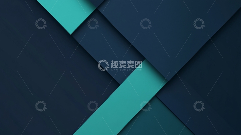 高清大图下载【趣麦麦图】深蓝与青绿的几何层次设计