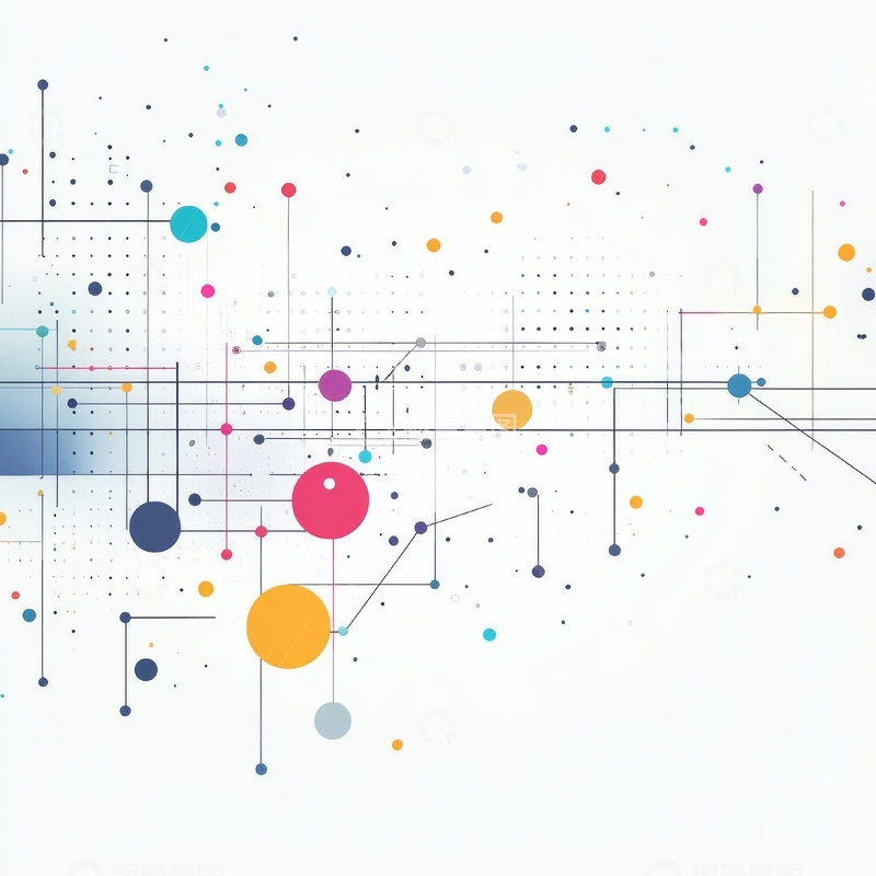 高清大图下载【趣麦麦图】彩色点线构成的抽象图案