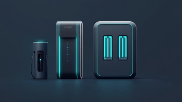 现代科技电池设备展示