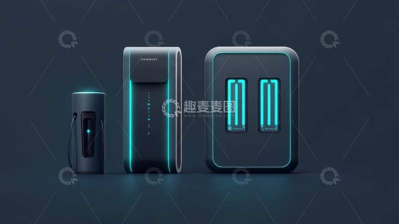 高清大图下载【趣麦麦图】现代科技电池设备展示