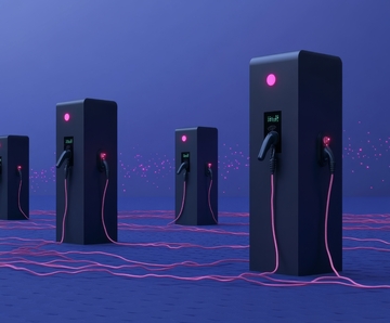 未来充电站的科技场景