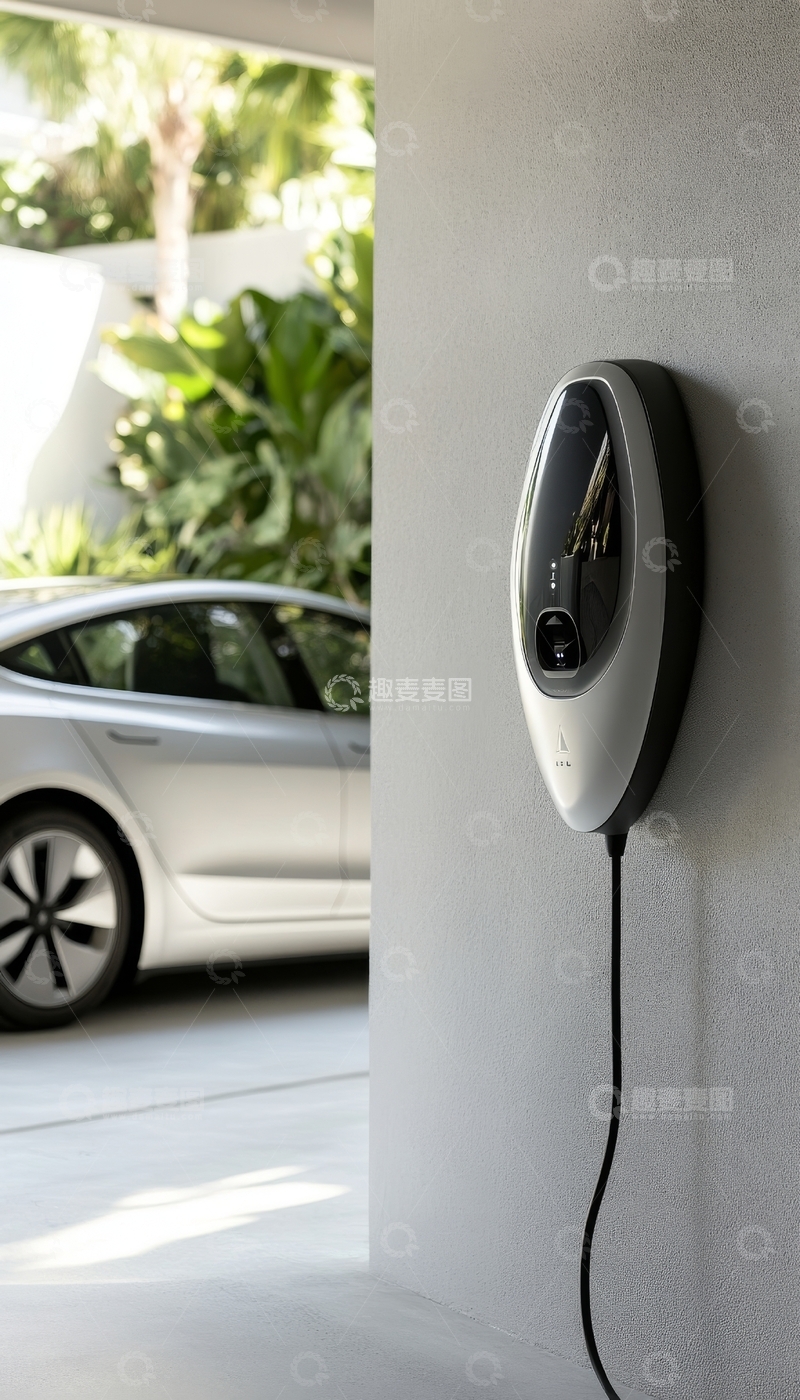 高清大图下载【趣麦麦图】电动汽车充电站与停靠车辆