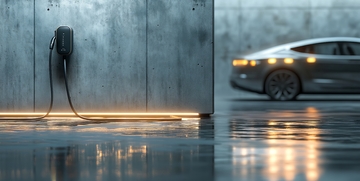 电动汽车充电站夜景