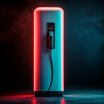 霓虹灯效果的充电站