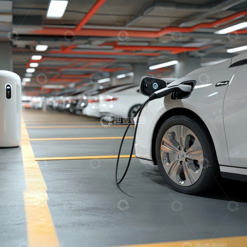 高清大图下载【趣麦麦图】电动汽车在地下车库充电