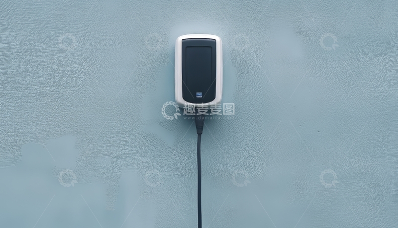 高清大图下载【趣麦麦图】白色电子设备连接黑色线缆