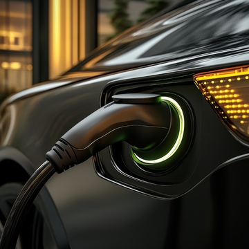 电动汽车充电特写