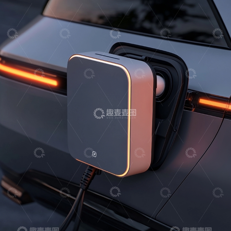 高清大图下载【趣麦麦图】电动汽车充电器连接展示