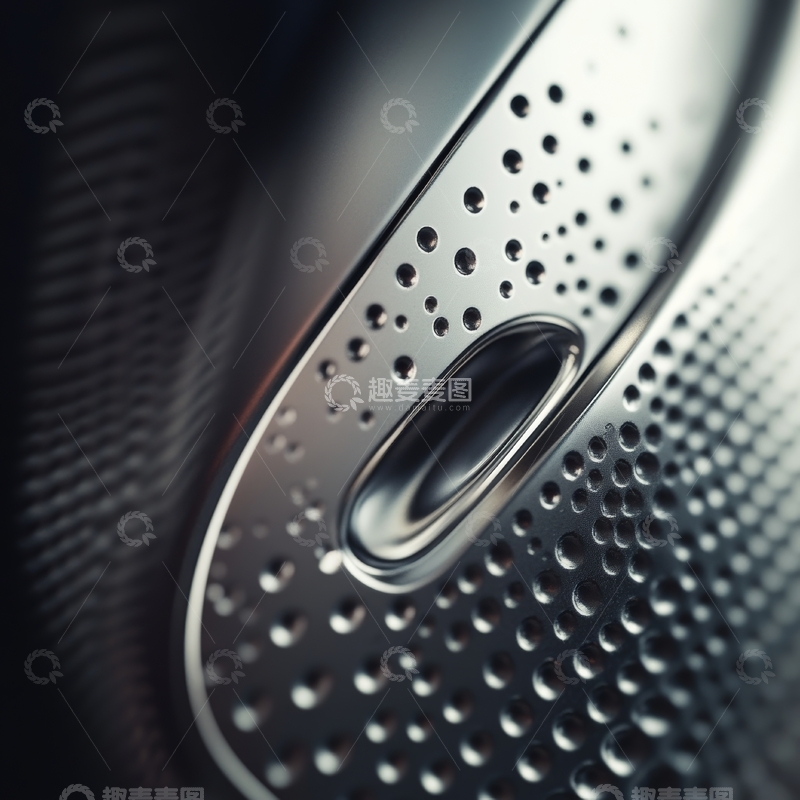 高清大图下载【趣麦麦图】金属滚筒特写，孔洞与手柄细节