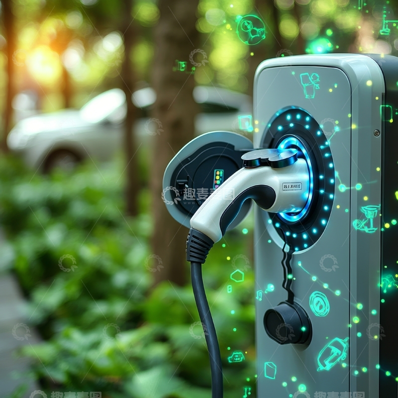 高清大图下载【趣麦麦图】电动汽车充电站连接