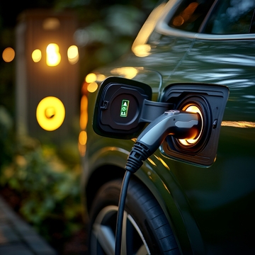 电动汽车正在充电