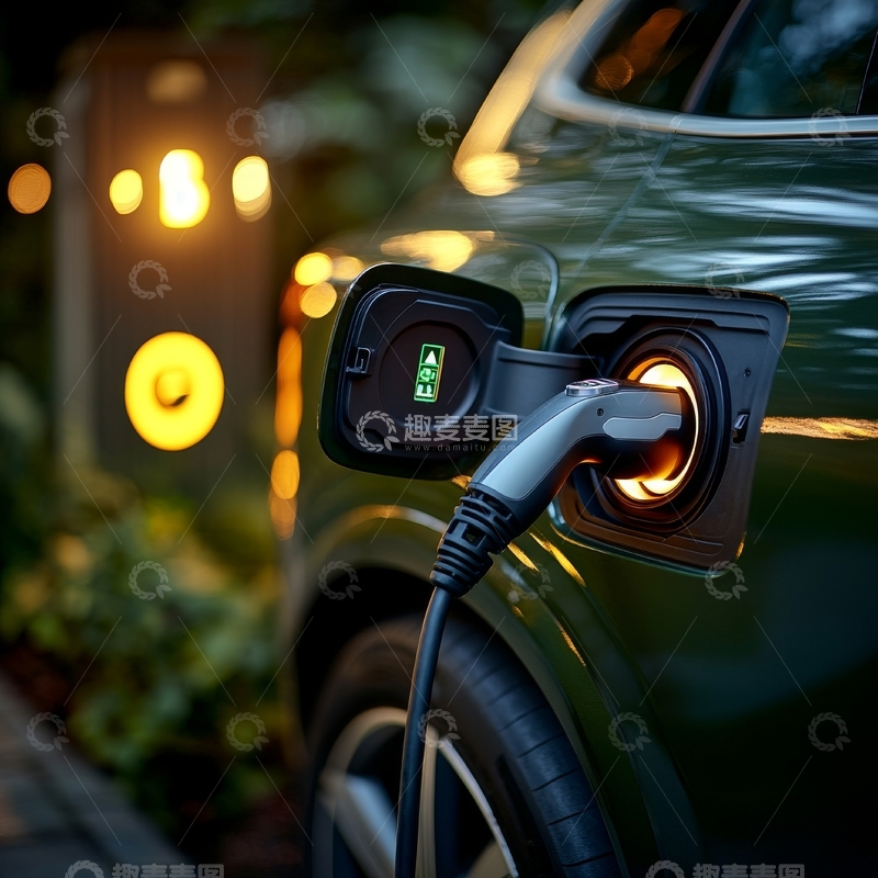 高清大图下载【趣麦麦图】电动汽车正在充电
